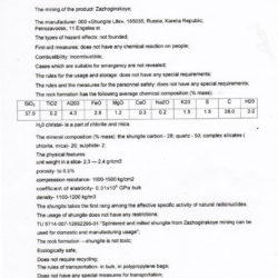 Certificado Shungita